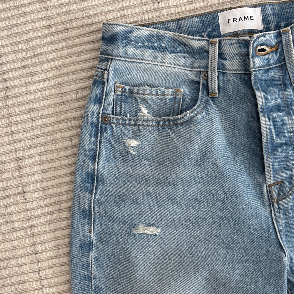 Frame Light Blue Distressed Women Jeans - Picture 4 of 7